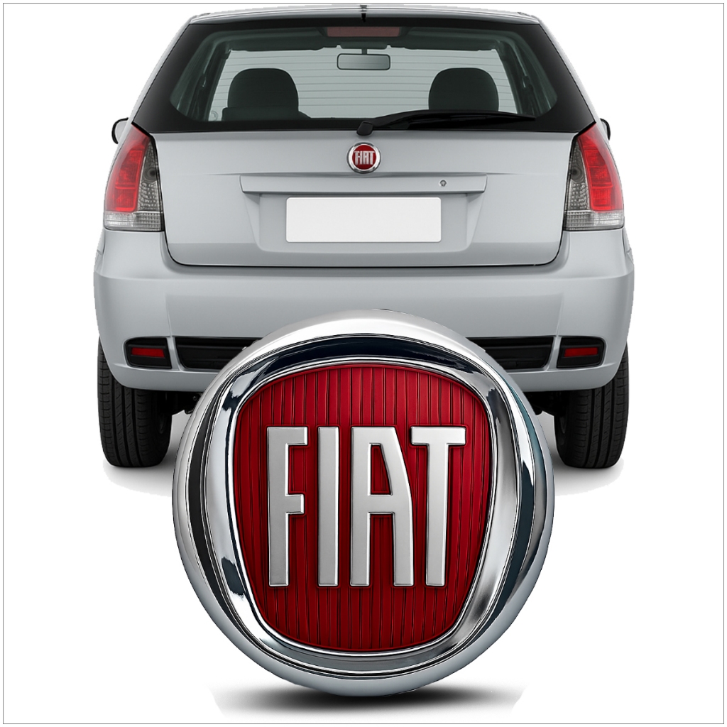 Emblema Logo Vermelho Traseiro Porta Mala Fiat Uno Palio Stilo 2008 2009 2010 2011 2012 em Oferta na Shopee