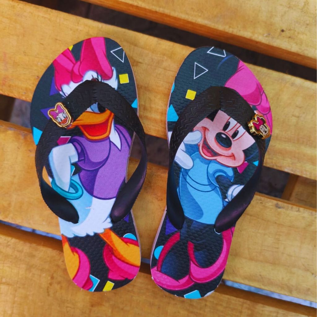 Chinelo Infantil Menina Feminino Stitch Rosa Margarida Disney Confortável PROMOÇÃO