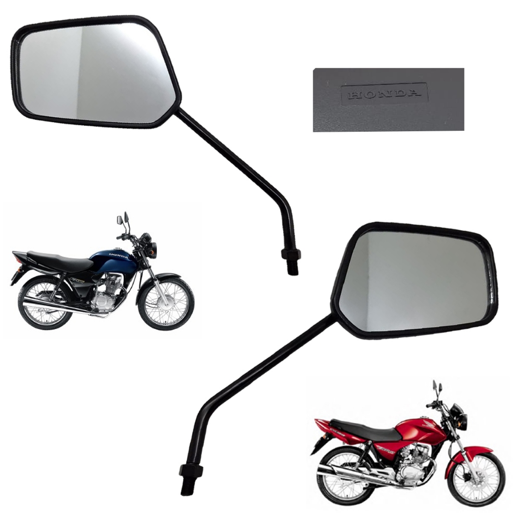 Par de Retrovisor + Porcas Honda CG 125 2005 A 2013 Original em Oferta na Shopee