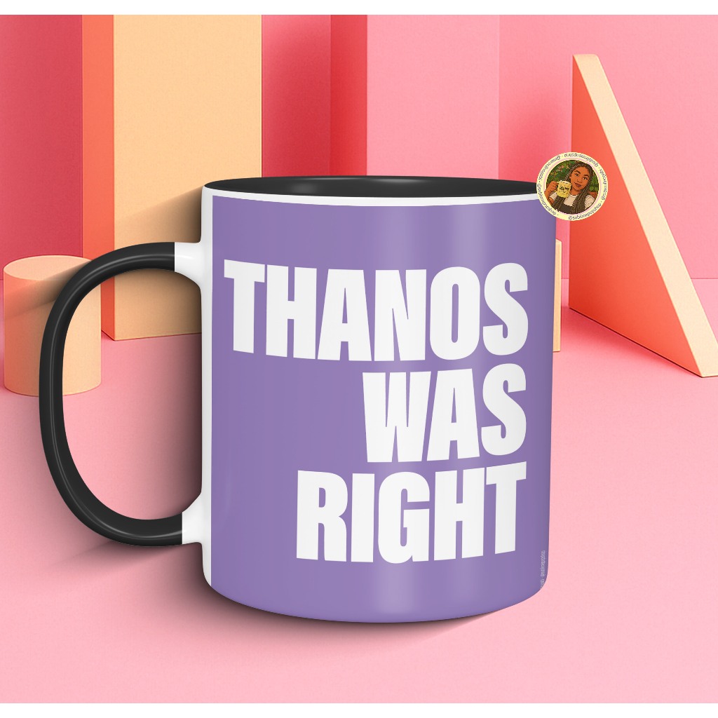 Caneca Marvel Thanos Tinha Razão Gavião Arqueiro – Caneca Personalizada Geek 325ml