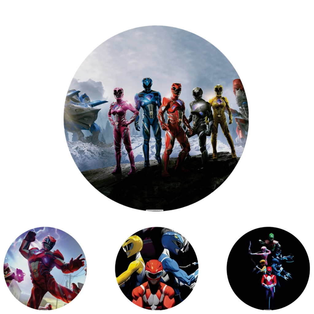 Capa Painel Redondo Festivo Decoração Power Rangers Lançamento Novidade Aniversario