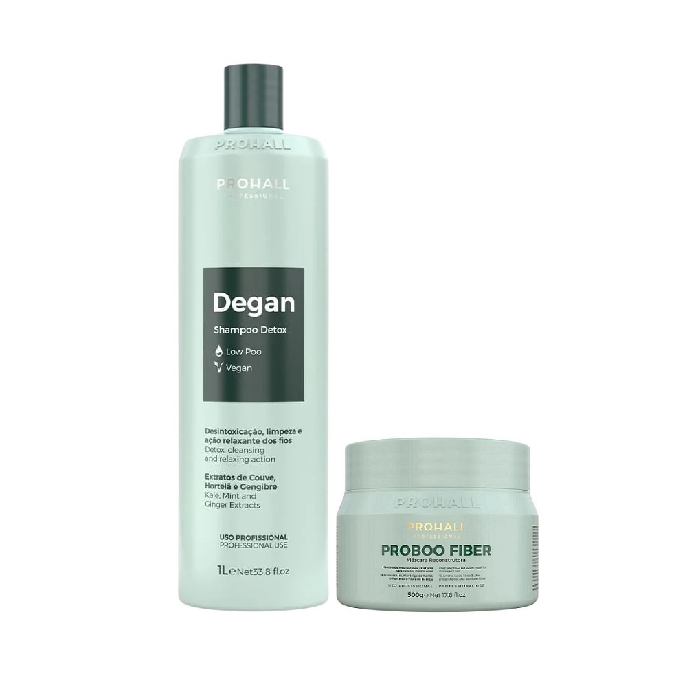 Prohall Shampoo Detox Vegano + Mascara Fiber