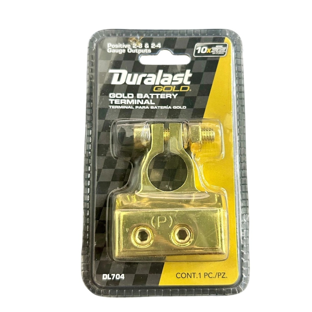 Terminal De Bateria Positivo Dourado Duralast 12V E 24V - DL704