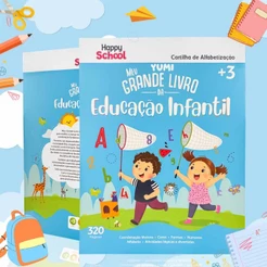Cartilha de Alfabetização 3+ | Livro Infantil com Atividades Educativas Coordenação Motora Números