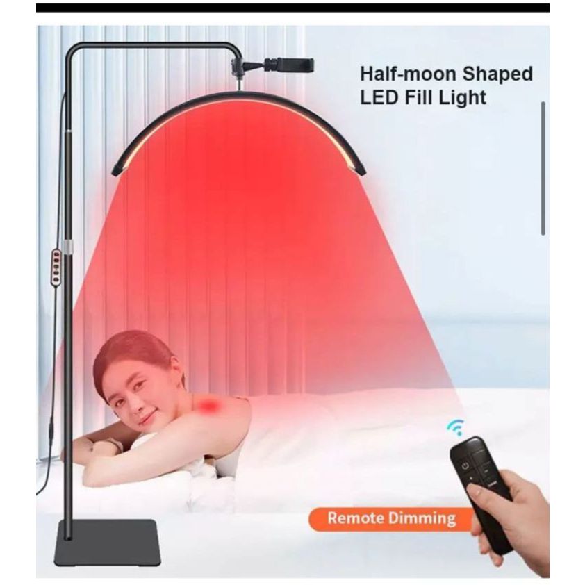 Luminária Meia Lua Bivolt Estética Mesa chão Spa Arco Luz Vermelha