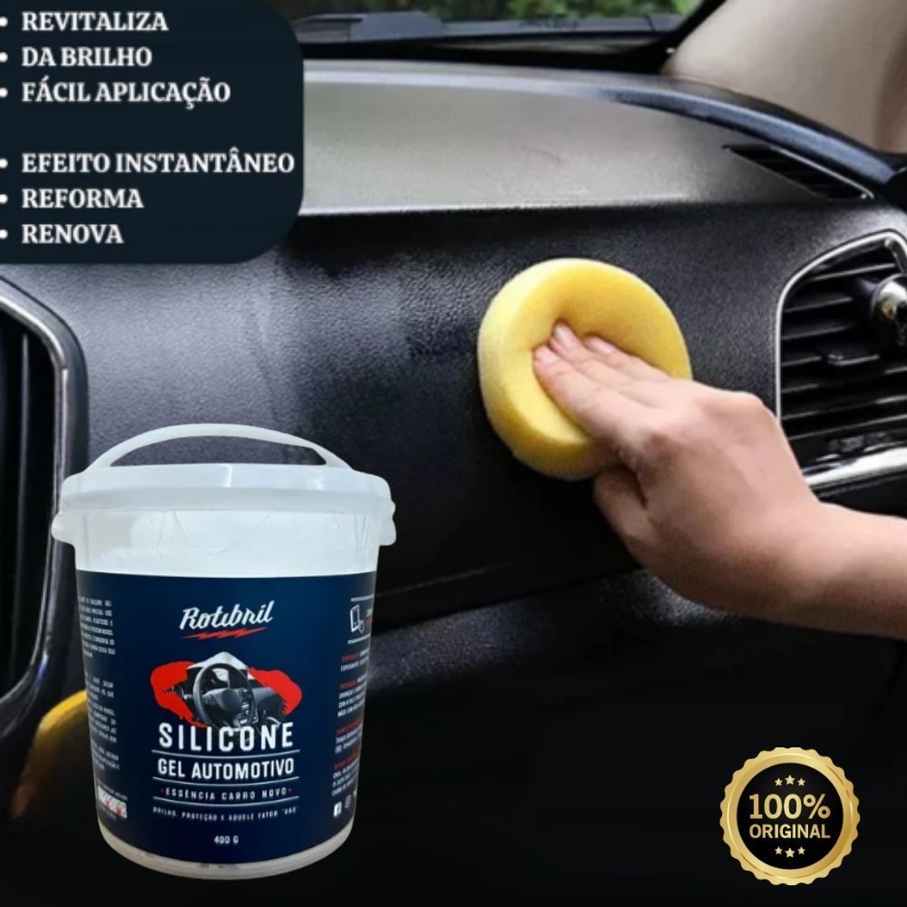 Silicone GEL Automotivo Perfumado 400g - Aroma Carro Novo Restaura e Protege Plásticos e Painéis em Oferta na Shopee