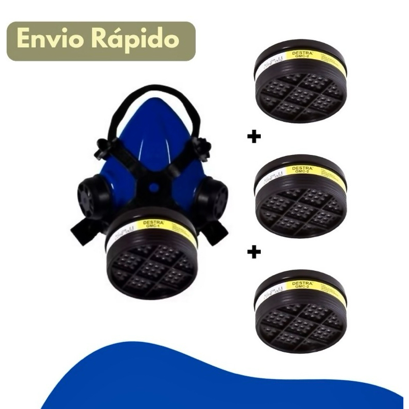 KIT Respirador Semi Facial Mig-21-S/F + 3 pcs Filtros VO/GA