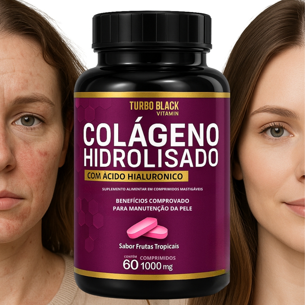 COLÁGENO COM ÁCIDO HIALURÔNICO PELE FIRME ARTICULAÇÃO FORTE E BELEZA DE DENTRO PRA FORA SEM GLÚTEN