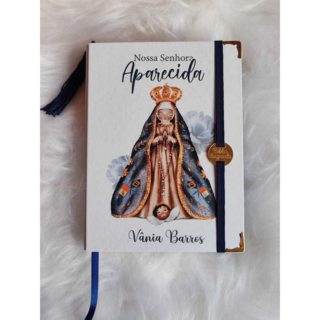 Bíblia Sagrada personalizada - EDIÇÃO AVE MARIA COM ABAS DOS LIVROS em Oferta na Shopee