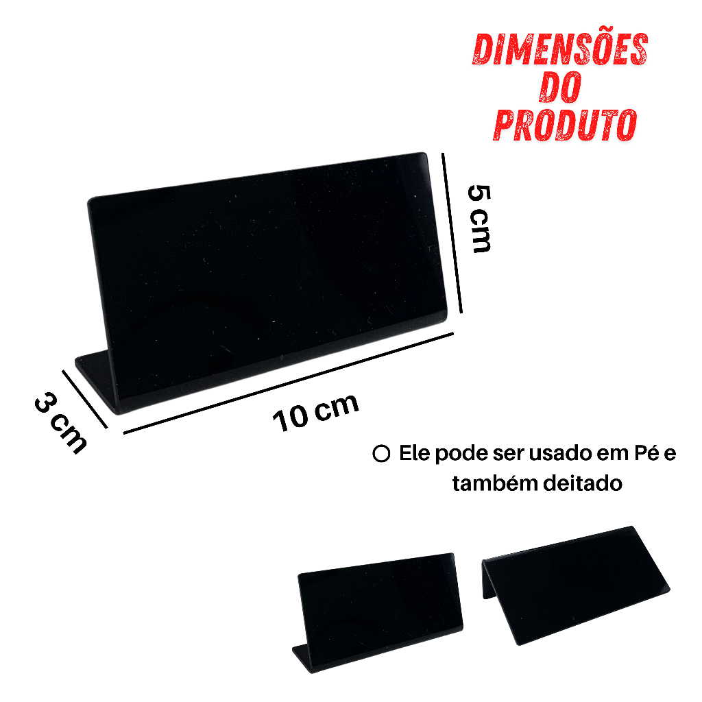 Kit Displays L 10x5 Acrílico Mini Lousa Buffet Porta Preço — imagem 2 de 2