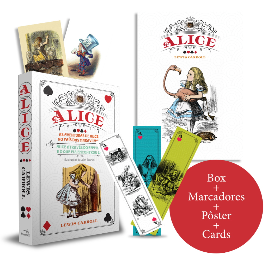 Box Alice 3 livros + brindes marcadores pôster
