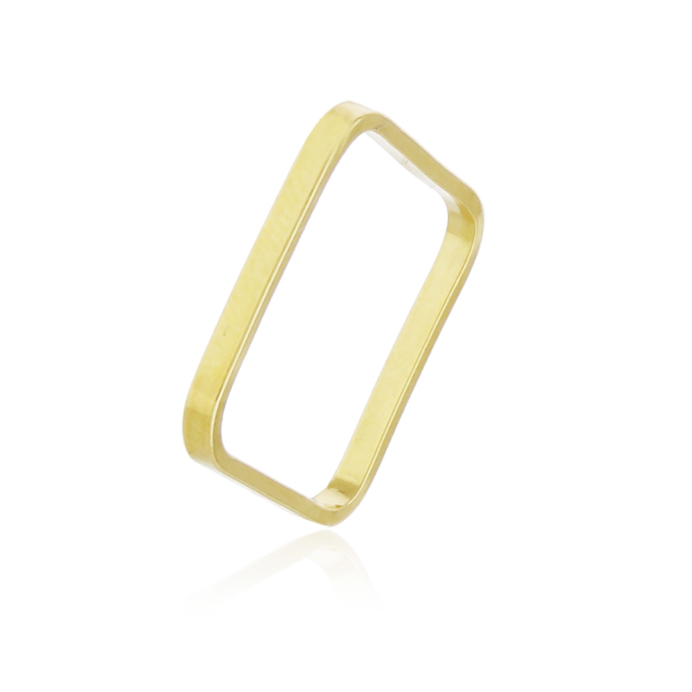 Anel Quadrado Xuxa Folheado Ouro 18k