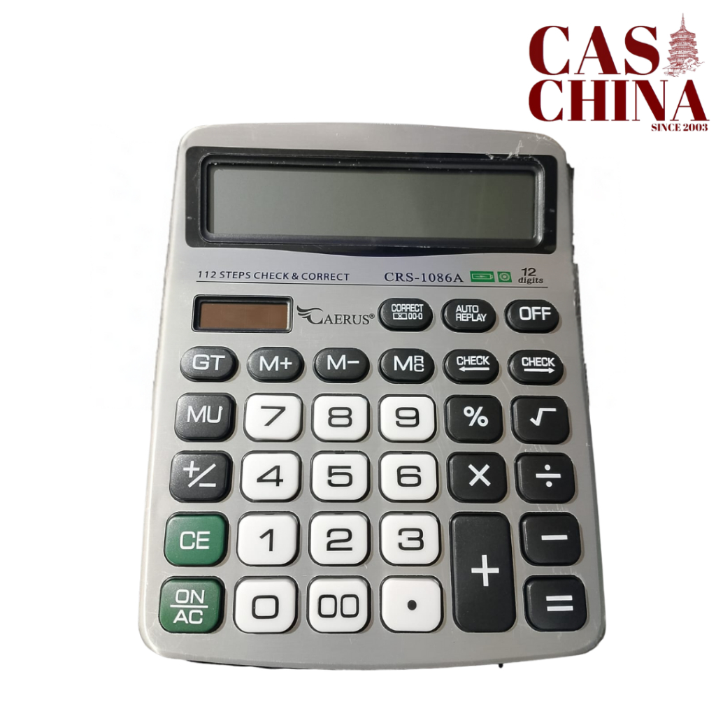 Calculadora Desktop com Visor Grande Tecla Macia 12 Dígitos a Pilha CRS-1086A CAERUS