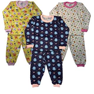 Kit 6 Peças Pijama Infantil Menina Feminino 3 Blusas Manga Longa 3 Calças Suede 1 ao 8 anos em Oferta na Shopee