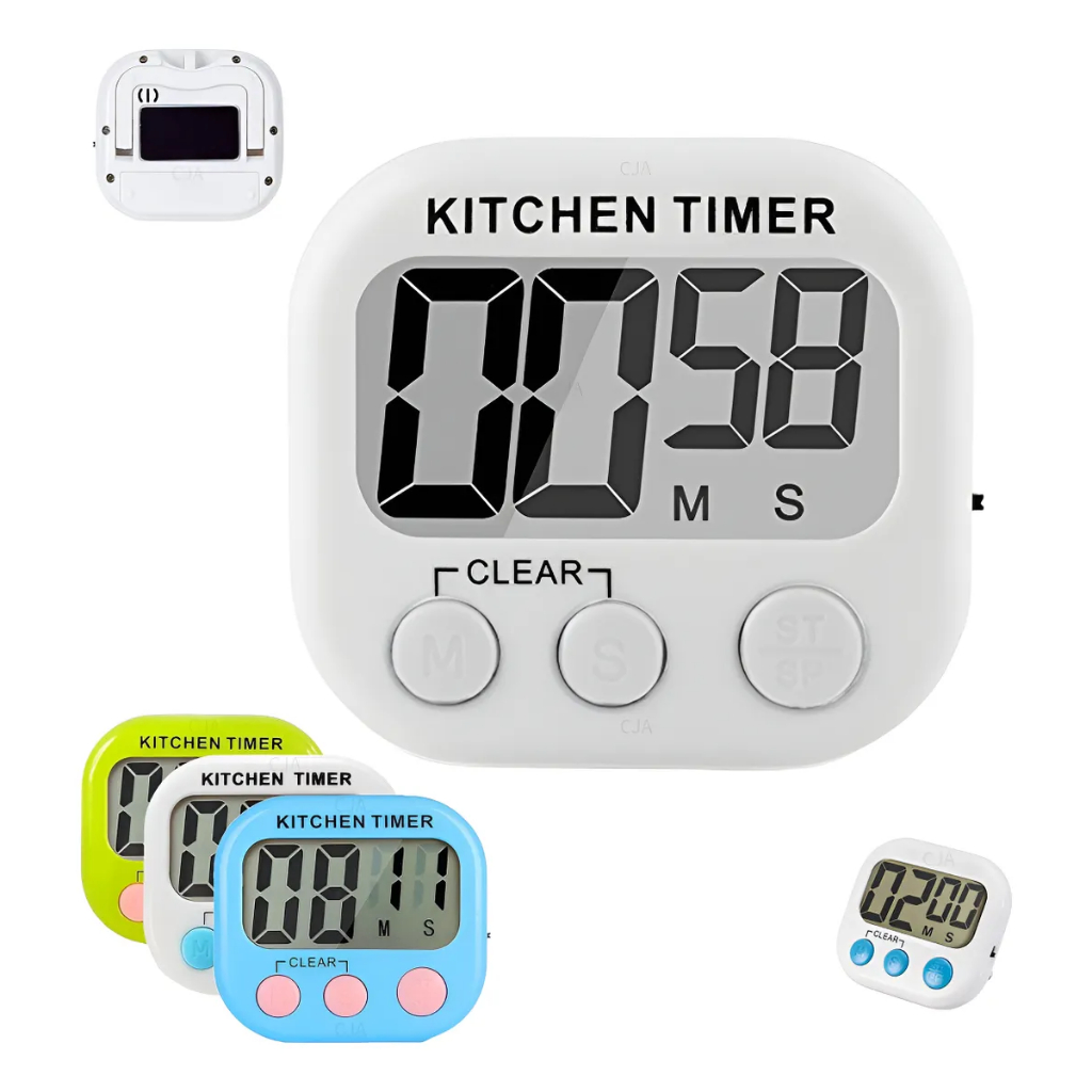 Mini Relógio Cronômetro Digital com Led de Cozinha Compacto com Visor Grande, Leve, Preciso e Fácil de Usar