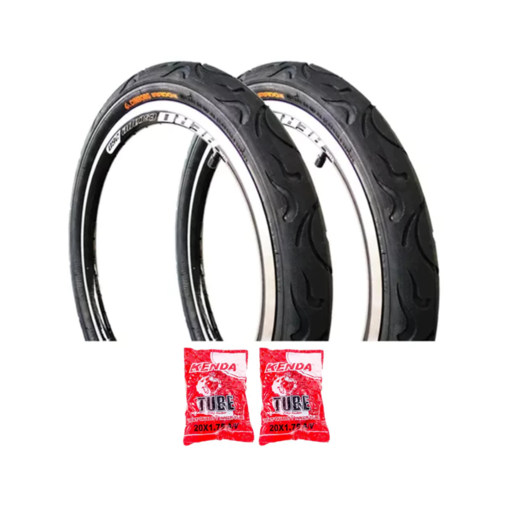 Par Pneu Bike Cinborg Tipo Flame Irado Aro 20 X 2.125 Balão Slick + 2 Camaras Mtb em Oferta na Shopee