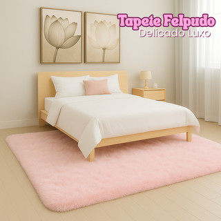 Tapete De Sala Quarto Felpudo Peludo 1,35 X 1,00  Rosa, Pink e Tay Day Infantil Criança E…