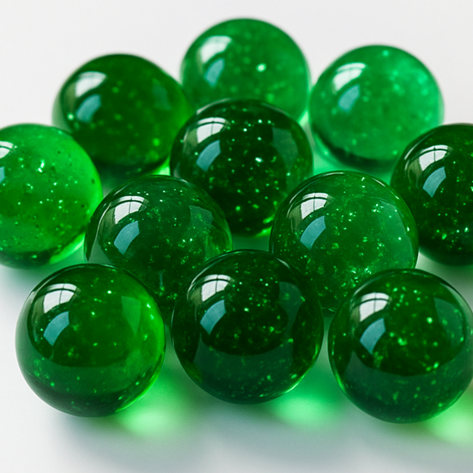 Kit 2/10/20  Bolinhas de Gude Verdes – Diversão, Decoração e Massagem nos pés em um Só Produto