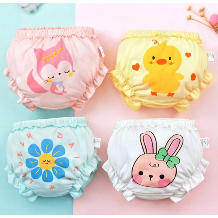 Kit 4 Calcinhas Tapa Fralda em Algodão com Estampas Animadas em Oferta na Shopee