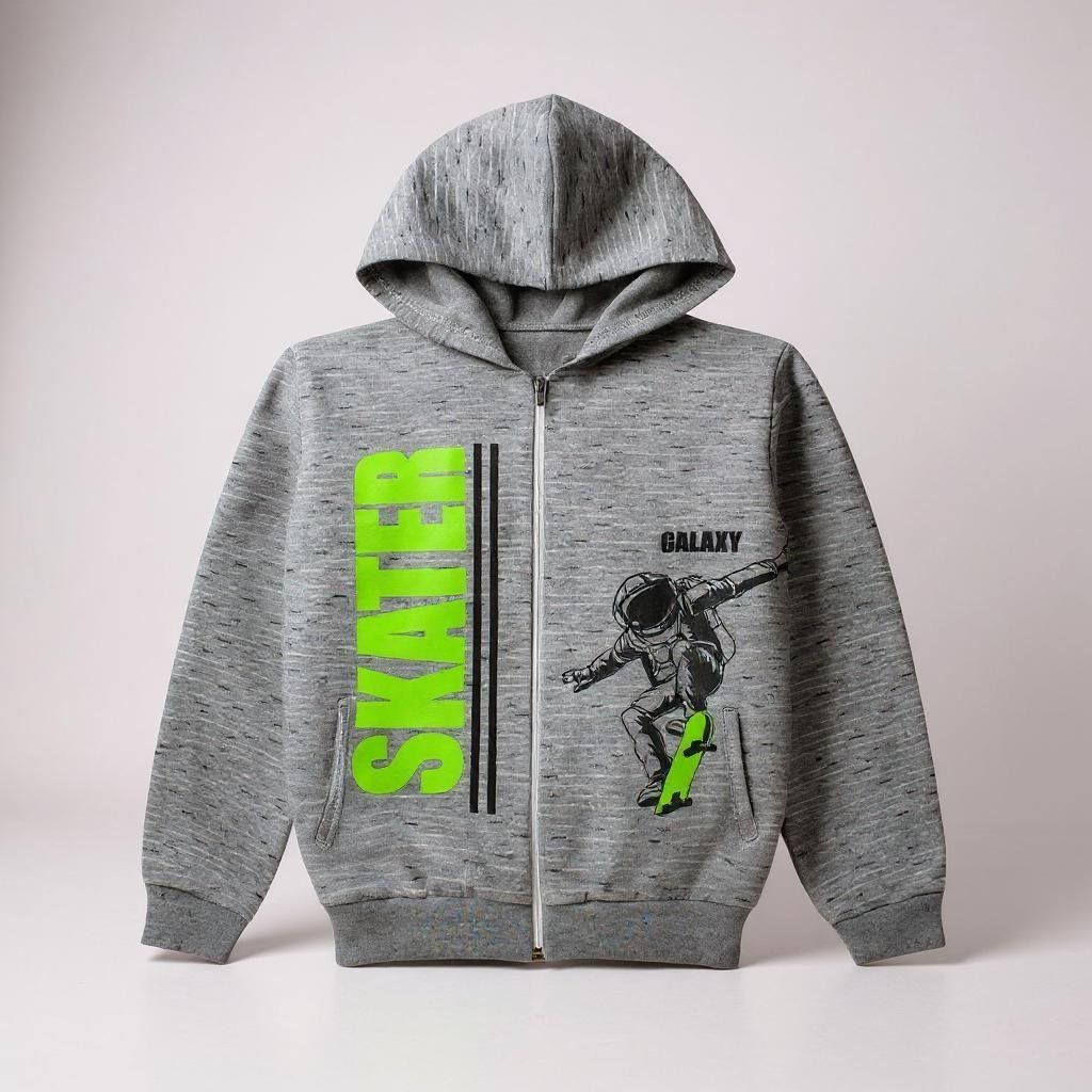 Jaqueta Infantil Menino Moletom Capuz E Zíper Casaco De Inverno