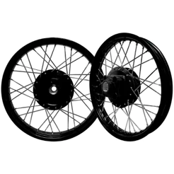 Par Rodas Montada Alinhada Aro Preto Cubo Preto Titan 125 00/04 Fan 125 05/08