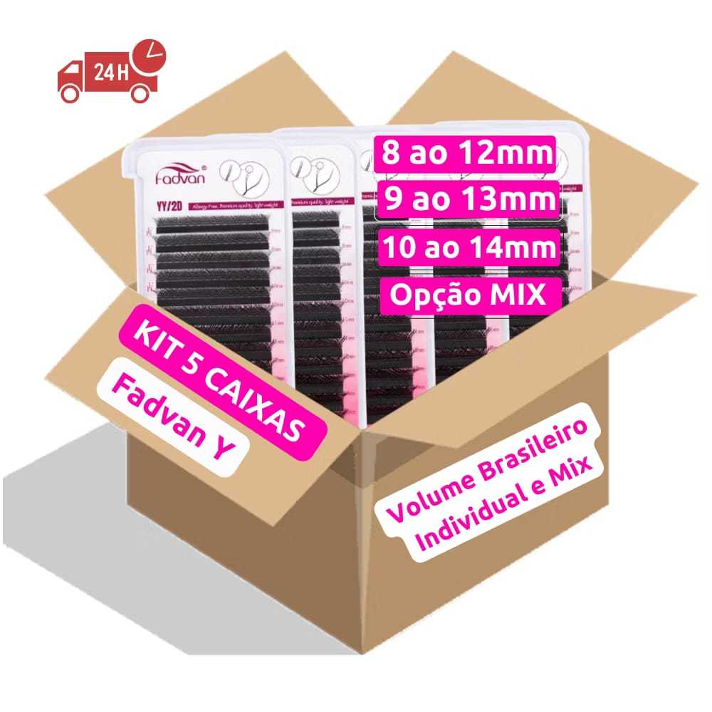 Kit 5 cílios FADVAN YY volume brasileiro 0.07D ENVIO IMEDIATO