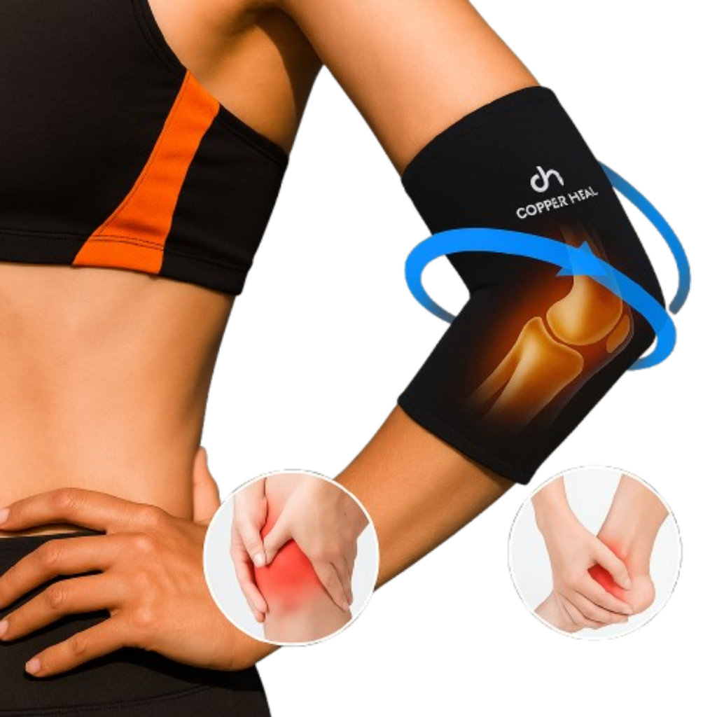 Manga Térmica Multifuncional com Gel Quente e Frio Copper Heal Alívio Rápido deDores Musculares em Oferta na Shopee