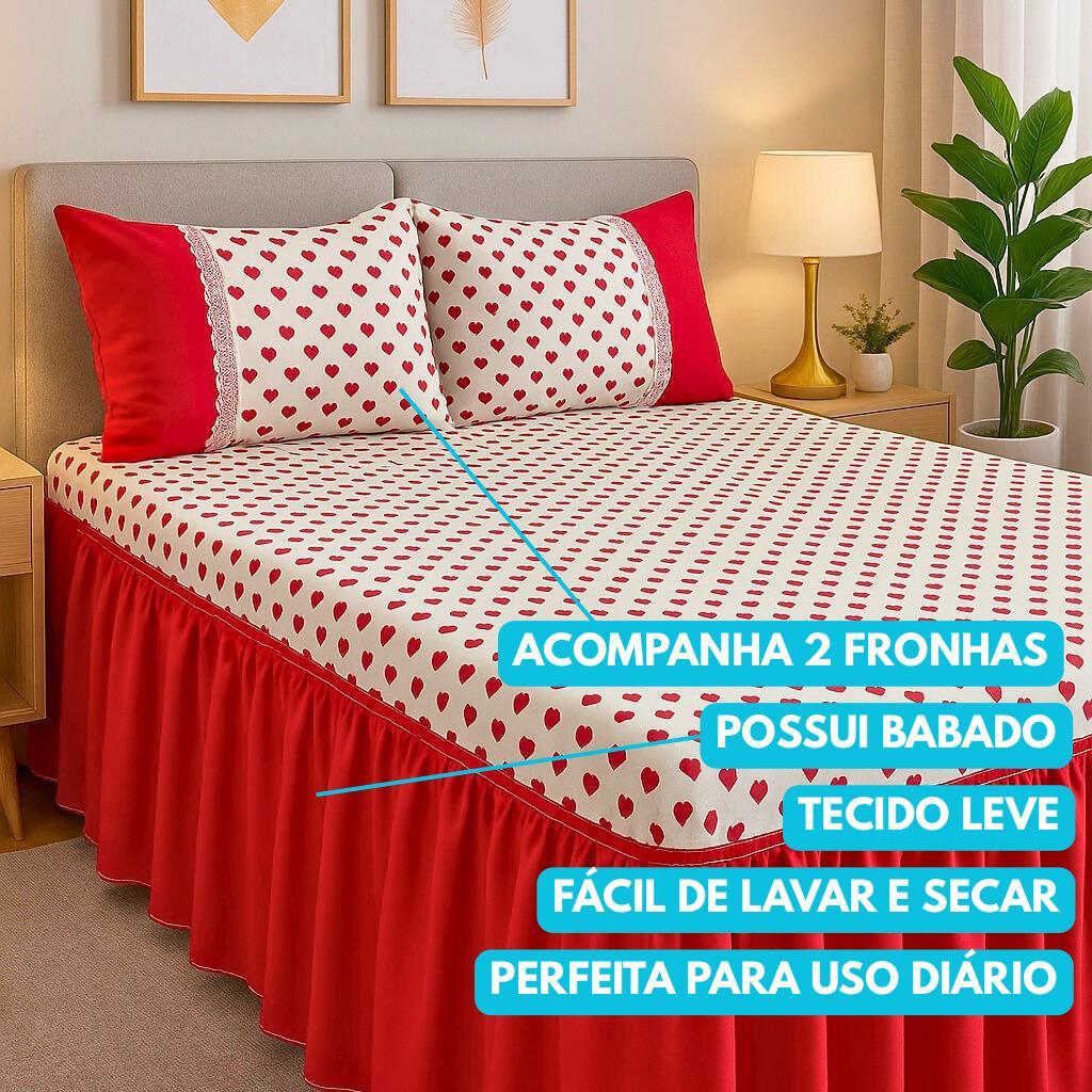 Detalhes do Kit com 3 Peças Colcha Casal  + Fronhas 2,50 x 2,70 Oxford Estampada