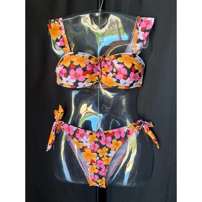 Conjunto biquíni MV estampa floral c/ amarração