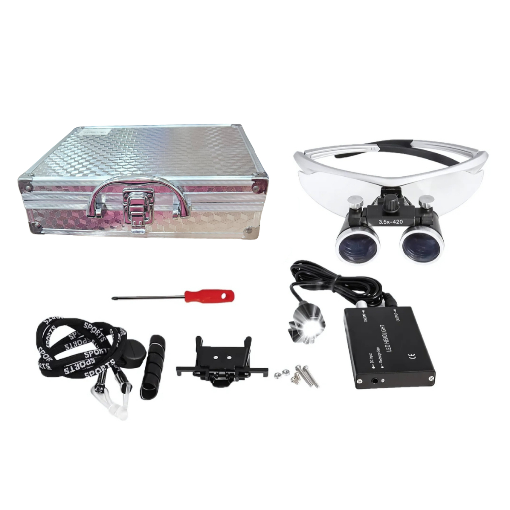 Kit Ferramentas de Precisão Óculos Ampliação Binocular Profissional Com Lupa Lentes Luz LE...