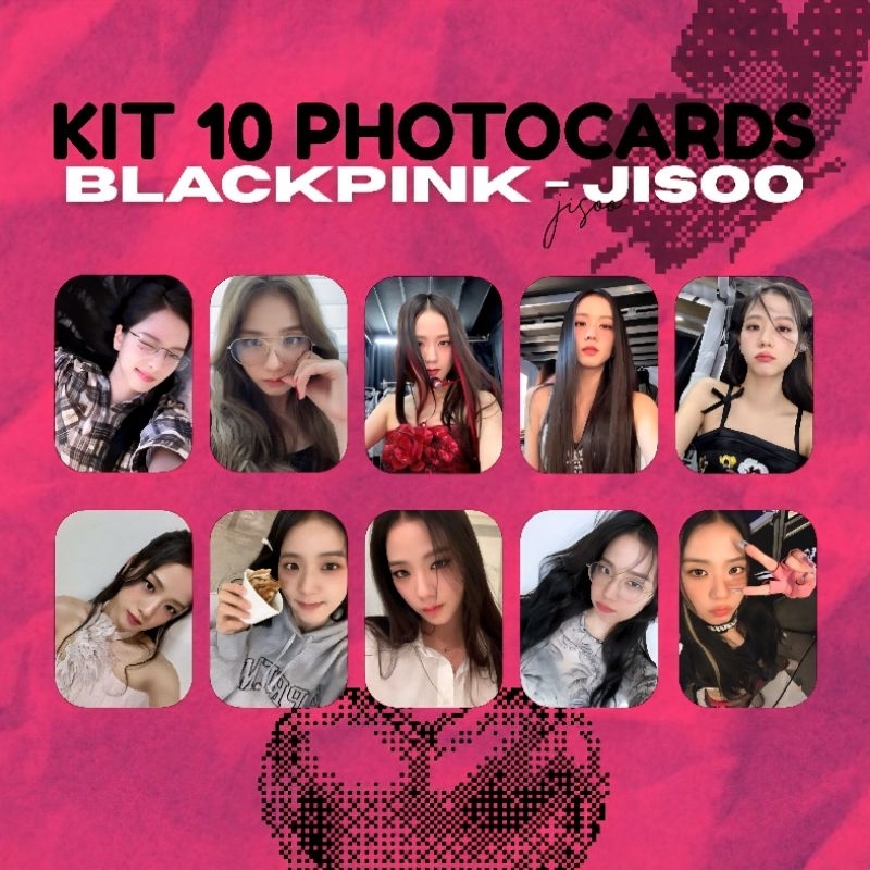 KIT 10 PHOTOCARDS FANMADE JISOO BLACKPINK em Oferta na Shopee