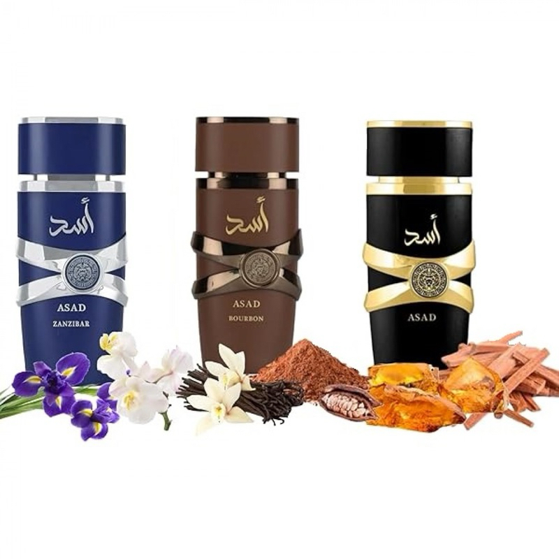 Asad Lataffa 100ml Eau de Parfum - Asad Black/Bourbon/Zanzibar (escolha a fragrância) em Oferta na Shopee