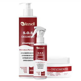Kit SOS Crescimento Capilar LizzSell® - Shampoo + Máscara + Tônico Original em Oferta na Shopee