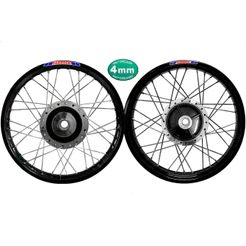 Jogo Par Rodas Aro Preto De Alumínio Cubo Diamantado Titan Fan 150 Start 160 Raio 4mm Freio Á Tambor