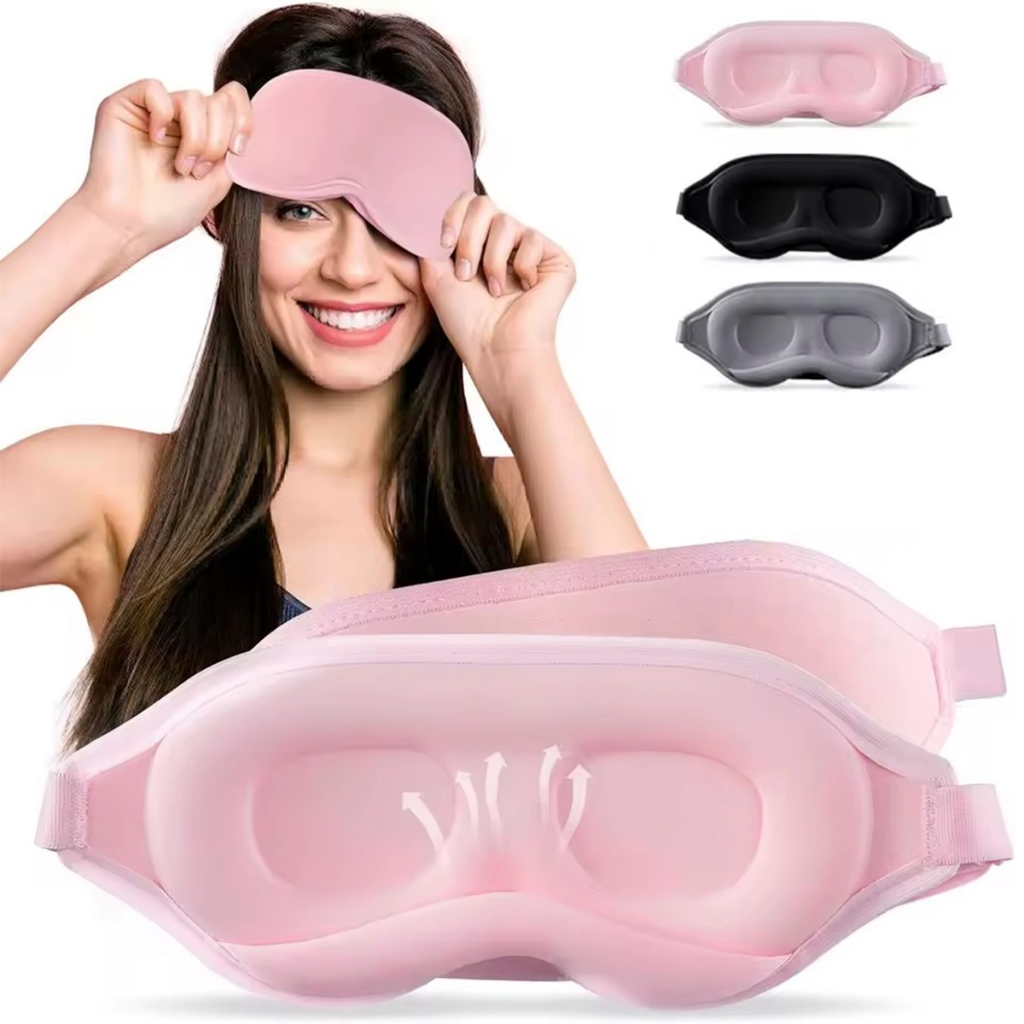 Imagem Mascara de Dormir 3D Mascara Para Dormir 100% Bloqueio de Luz Com Alça Ajustável Venda Noturna