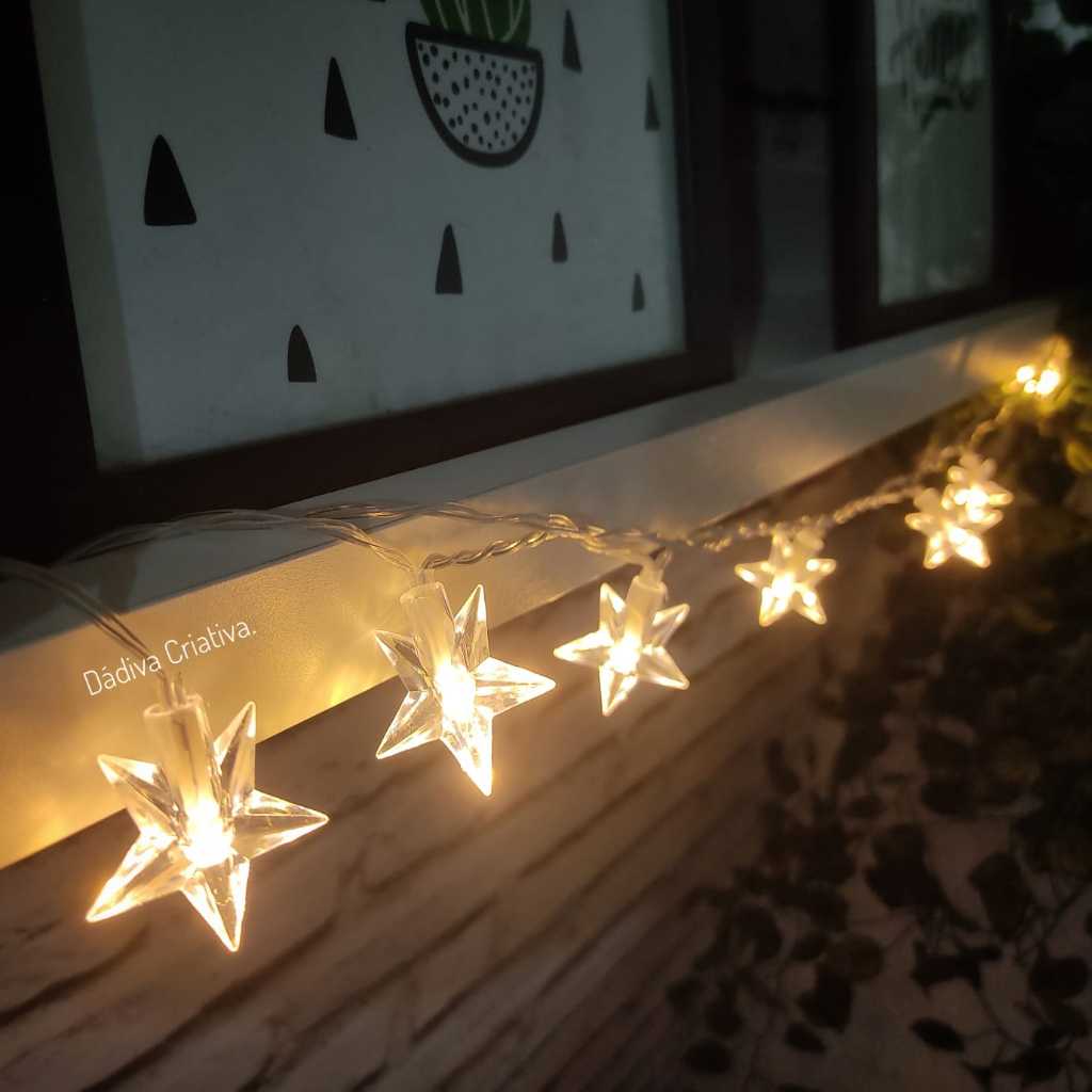 Cordão Varal Luminoso Estrela Led 2mt em Oferta na Shopee