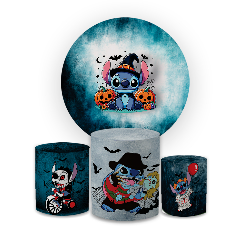 Kit Capas Festivas Para Painel e Cilindros Aniversario Decoração Lançamento Sticth Halloween