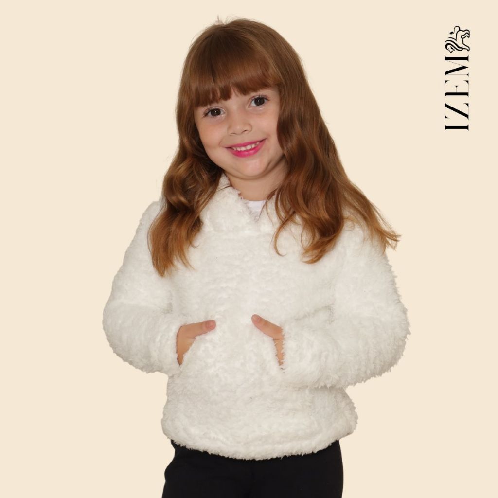 Casaco Teddy Infantil Ursinho Blusa de Frio Inverno