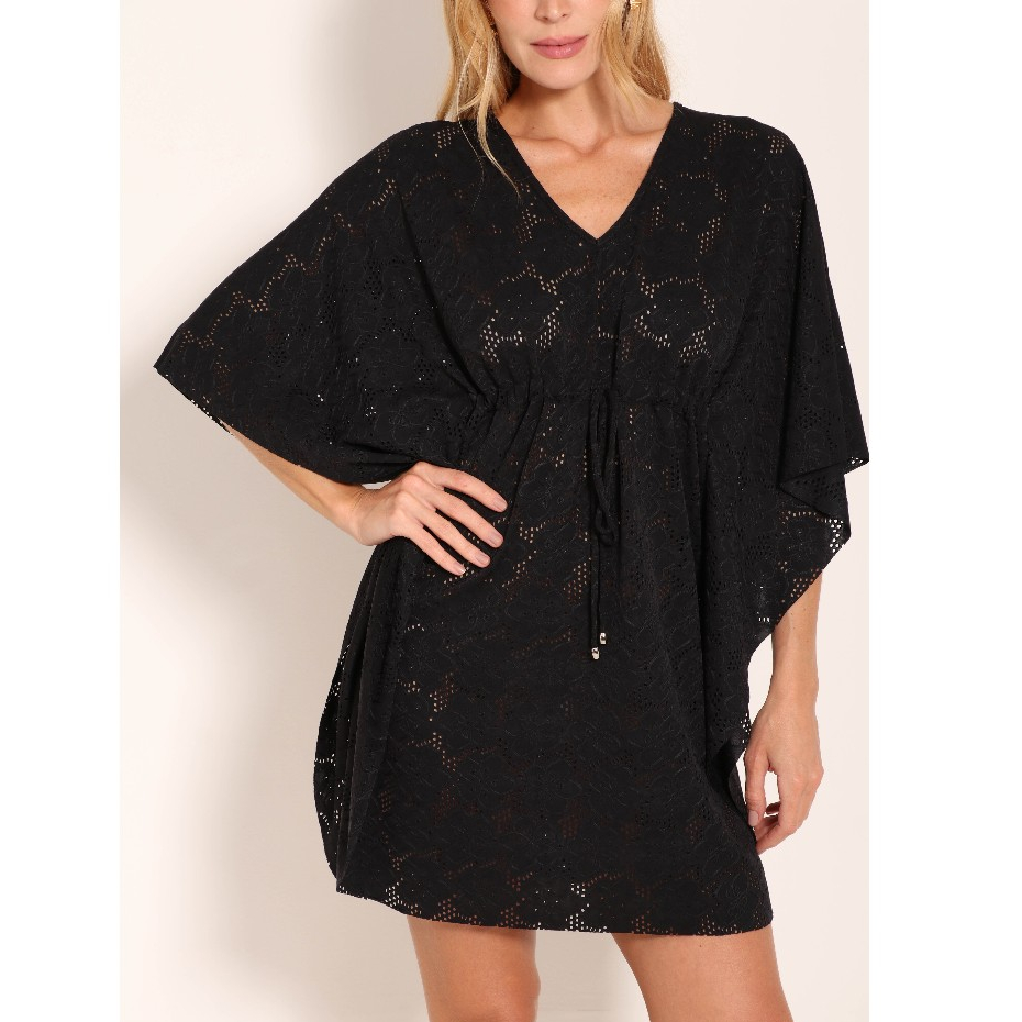 Vestido Saída de Praia Laise Com Amarração Frontal E Manga Morcego Moda Elegante Tendência Luxo em Oferta na Shopee