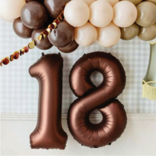 Balão Número 80cm - Marrom Chocolate | Metalizado Decoração de Festa, Aniversário, Bodas e Eventos em Oferta na Shopee