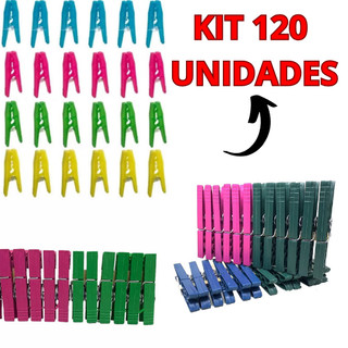 NOVO! kit Prendedor até 120 unidades de plástico com mola de aço resistente  Pregador para roupa