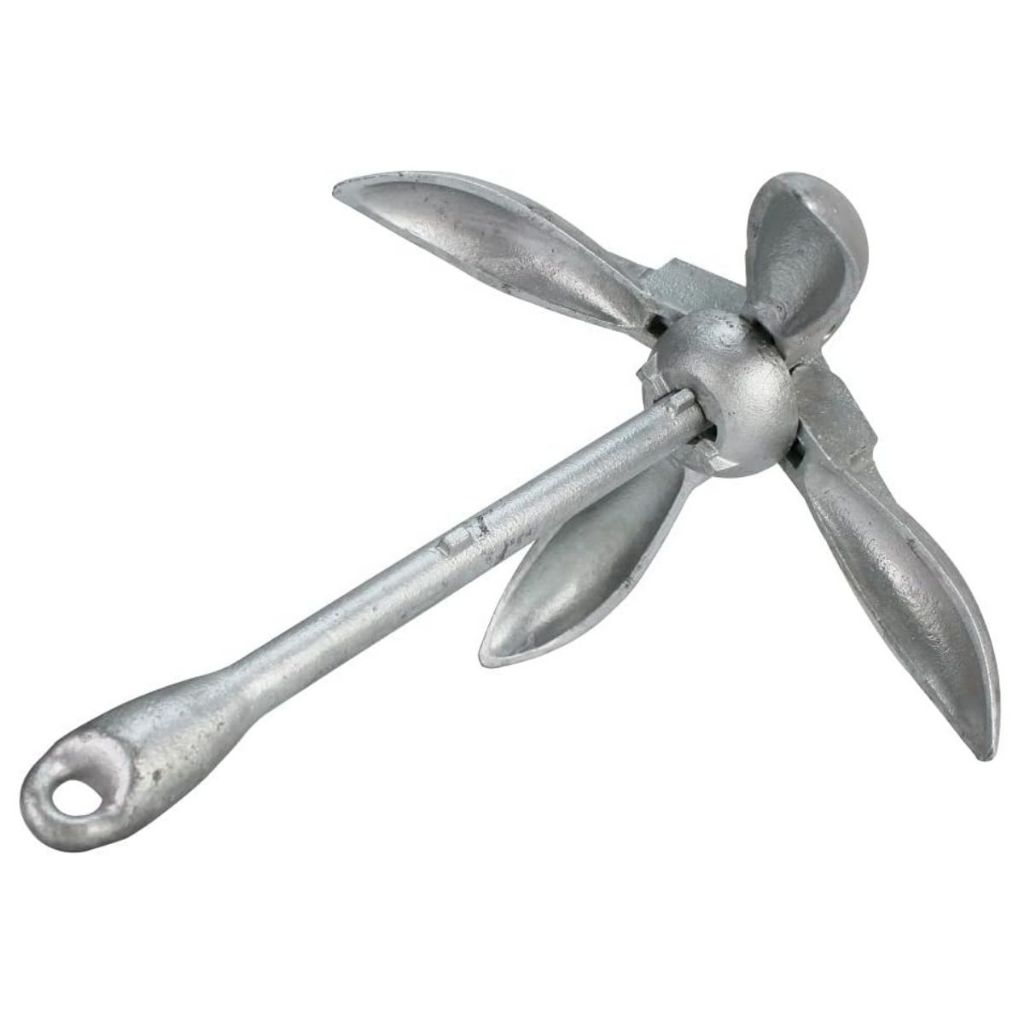 Âncora Folding Dobravél Galvanizada a Fogo 1,5KG Caiaque Lanchas Barcos Jet Ski Ancoragem