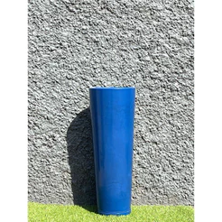 Vaso polietileno para plantas decorativo luxo moderno coluna ibiza efeito marmorizado e liso 70cm com prato