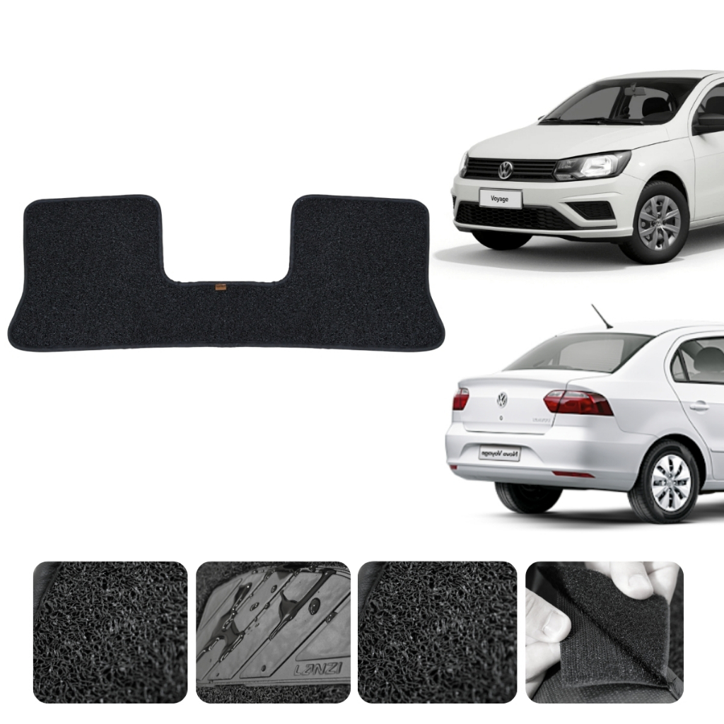 Tapete Traseiro Voyage 2009 a 2022 Tapete Volkswagen Voyage Preto Capacho Premium Impermeável