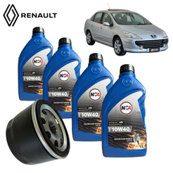 KIT TROCA DE ÓLEO PEUGEOT E RENAULT 206 10W40 + FILTRO(TO1741)