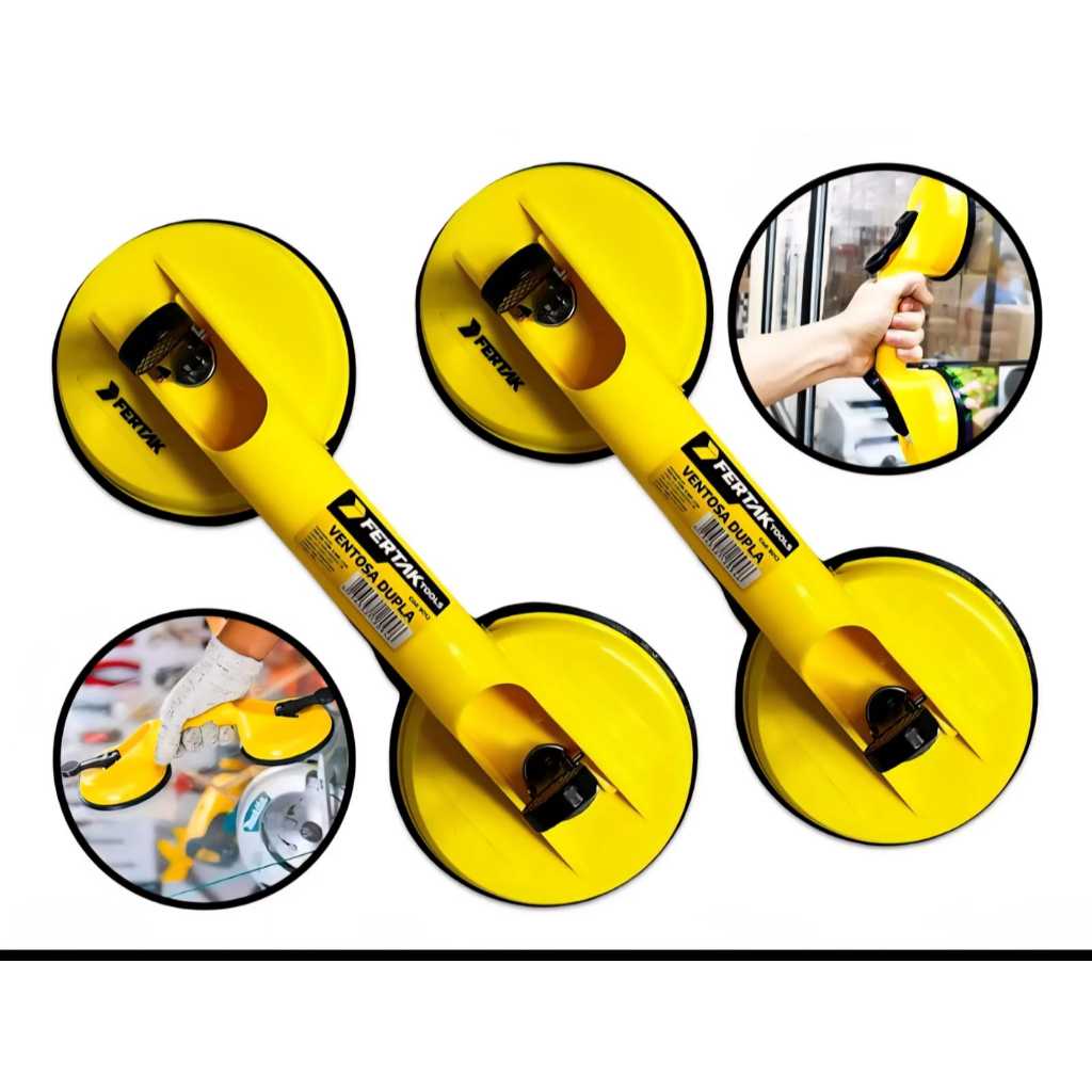 KIT 2 Ventosa Dulpa P/ Vidro, Mármore E Chapas 90kg Fertak