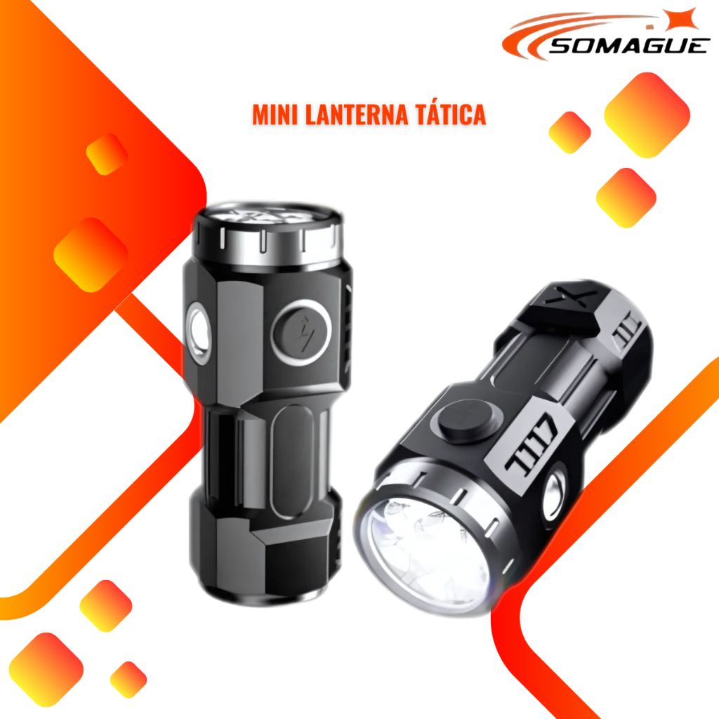 Mini Lanterna Tática Portátil Recarregável Com Imã magnetico em Oferta na Shopee