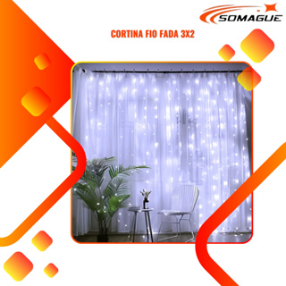 Cortina LED 3x2m USB com 8 funções 200 LEDs  Para Decoração Natal com Controle YL em Oferta na Shopee