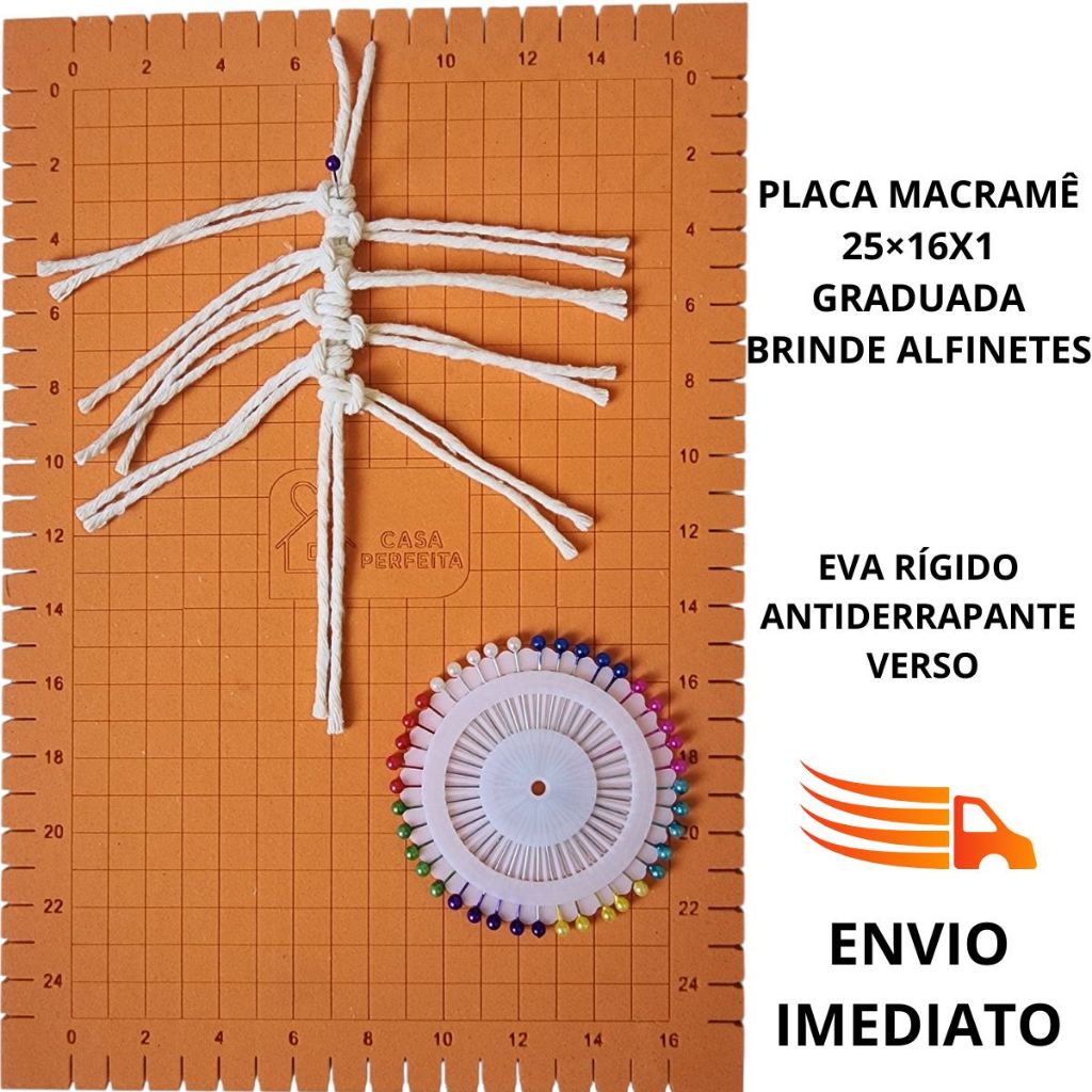 Placa para Macramê EVA Antiderrapante Board Macramê 25x16x1cm