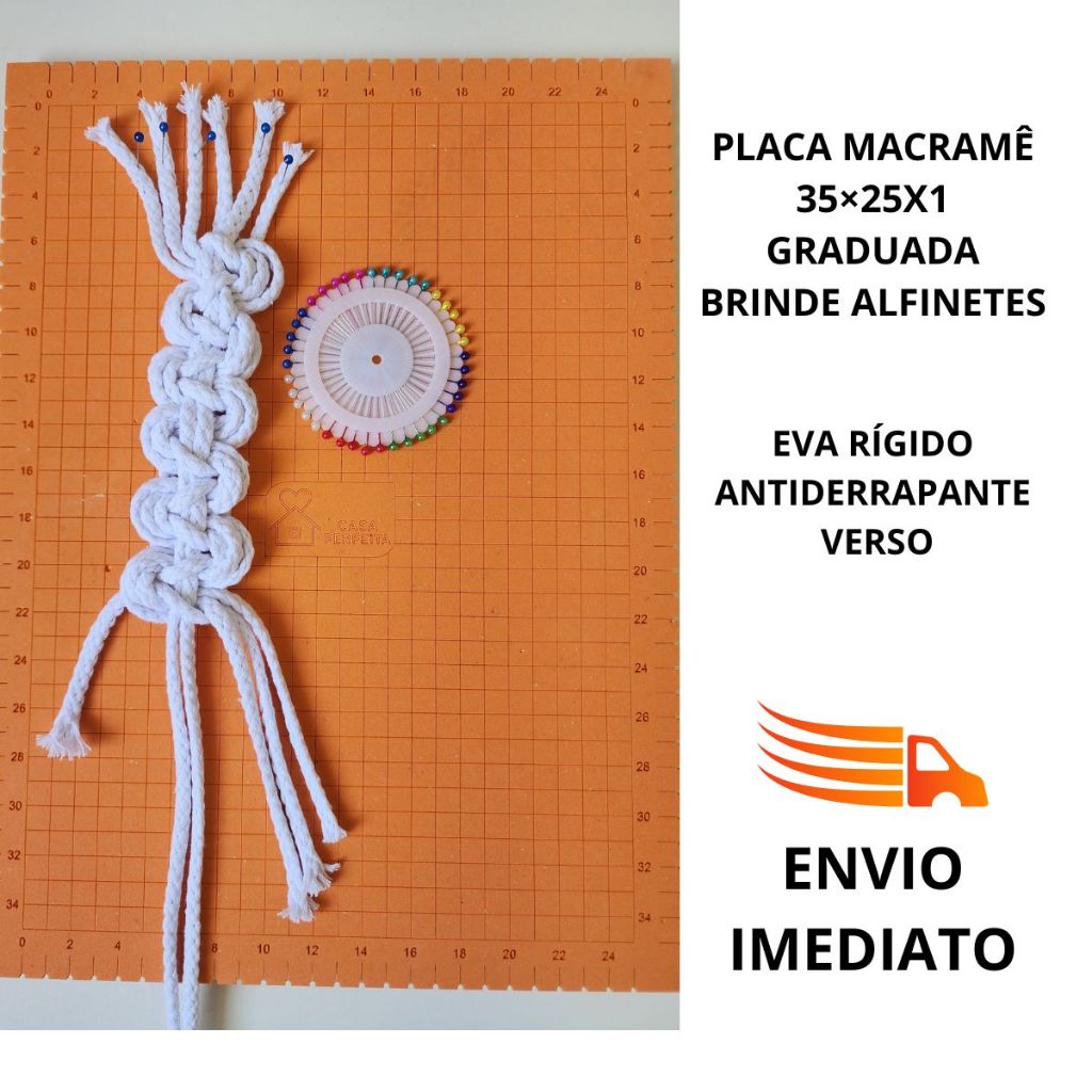Board Macramê Placa Macramê EVA Rígido 35x25x1 cm para Trabalhos Artesanais